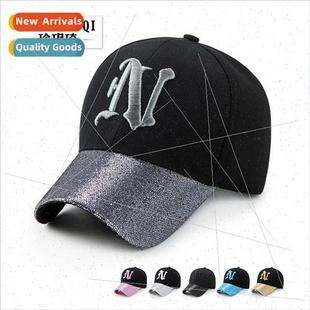 letters baseball fashion brim sequins women men bright cap