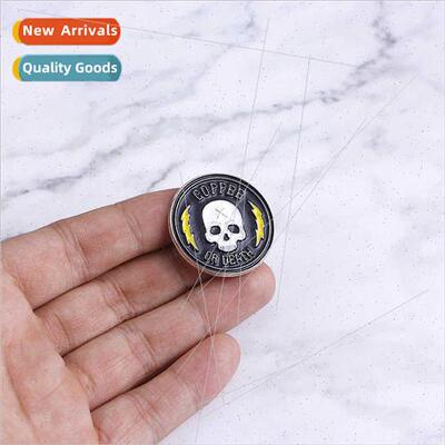 Halloween brooches  American punk cartoon skulls engraved co