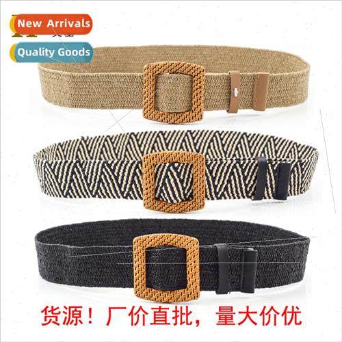New PP Grass Elastic Stch Tree Dress Decorative Belt Women E