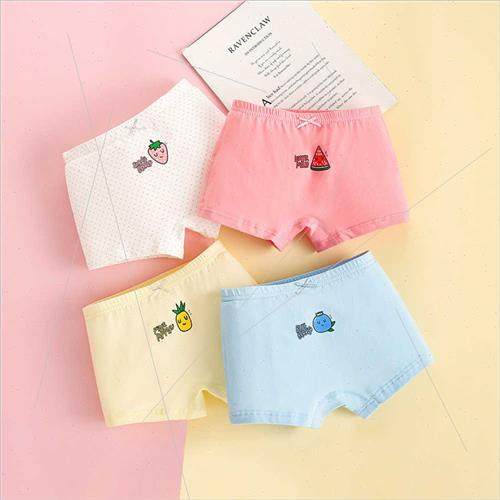 2023 Children Lycra cotton four corners elastic panties set