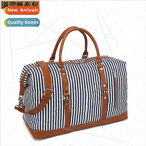 Striped travel bag canvas handbag luggage bag travel bag sto