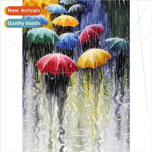 Diamond painting new rain crowd landscape sticker painting m
