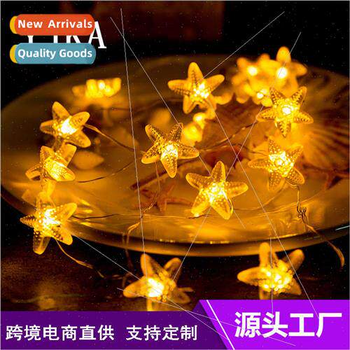 ocean series blue starfish colorful lights string water pool