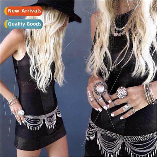 Exotic ethnic leaf waist chain Multi-layer chain simple vers