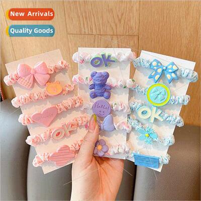 5 sets Korean  small fresh children rubber bhair rope baby b