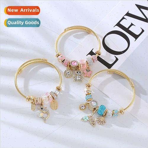 stainless steel alloy gold bracelet female senior sense temp