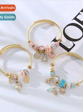 stainless steel alloy gold bracelet female senior sense temp