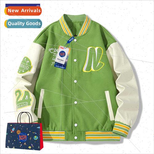 American set letters embroidered baseball jacket men tide br