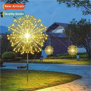 led solar energy ground plug fireworks lights dandelion ligh