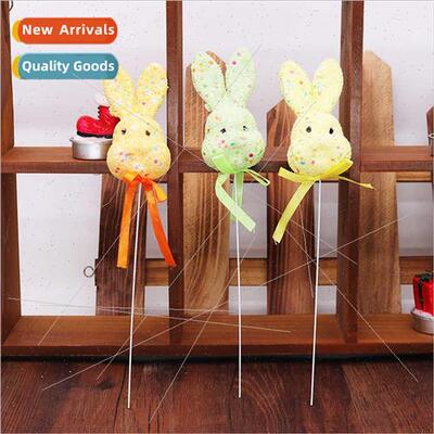 New Easter Day decorations 9*5cm colorful foam rabb signed e
