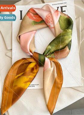 Printed silk scarf women 2023 spring fall new fashion simula
