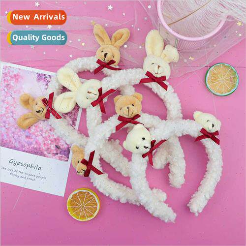 Teenage Korean cute bunny wash face hair band female simple