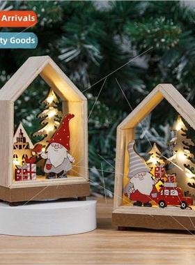 New Christmas decorations wh lights luminous wooden house Ch