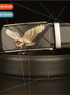 Eagle wings automatic buckle men belt business casual cowhid