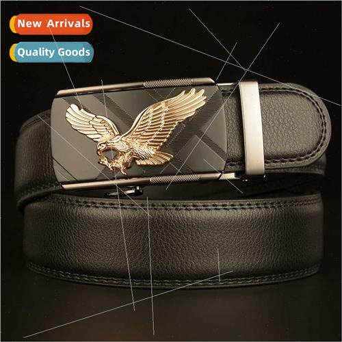 Eagle wings automatic buckle men belt business casual cowhid