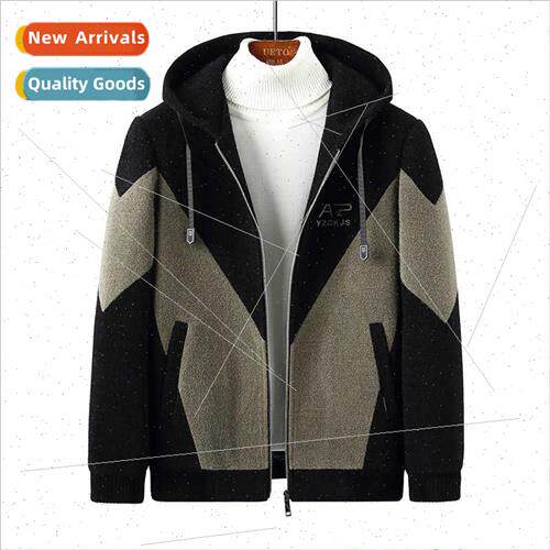 Autumn winter padded thickened tweed jacket jacket men Korea