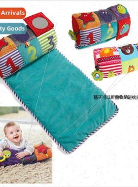 Multi-functional baby crawling blanket plop pillow cuddle pi