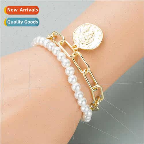 Europe hip hop ins chain portra tag bracelet simple fashion
