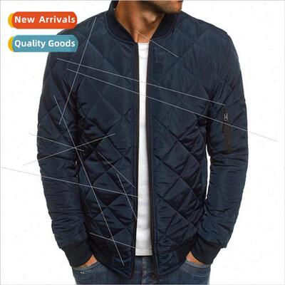 Men Jacket  Rhombus Seam Cotton Man Jackets Coat Overcoat cv