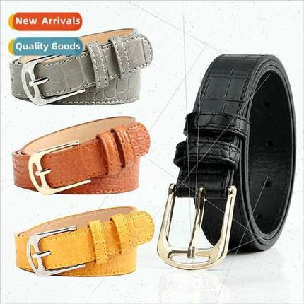 New Korean casual ladies belt fashion alloy PU leather belt