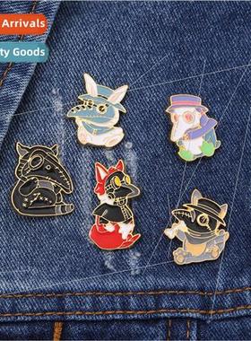 plague doctor metal brooch creative personaly cartoon game m