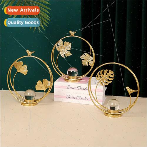 Ginkgo Maple Leaf Crystal Ball Ornament Scandinavian Home En