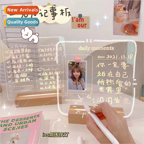 Desktop transparent luminous notepad acrylic message board n