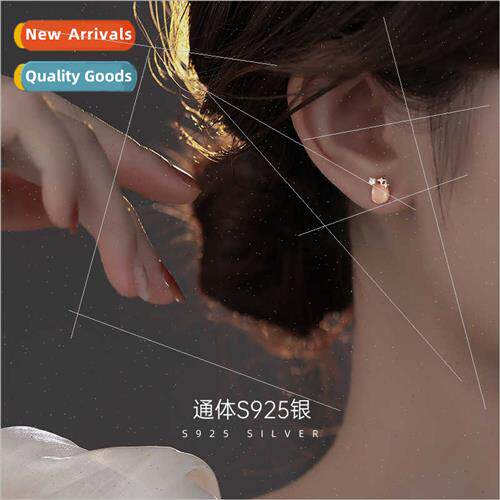 Cat eye stone small star earrings female small delicate Kore