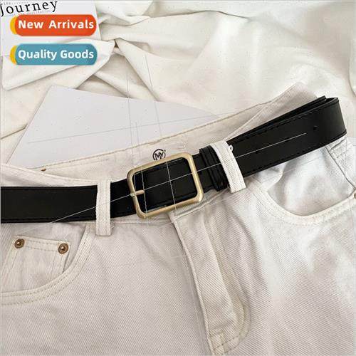 simple versatile belt female rectangular retro copper buckle