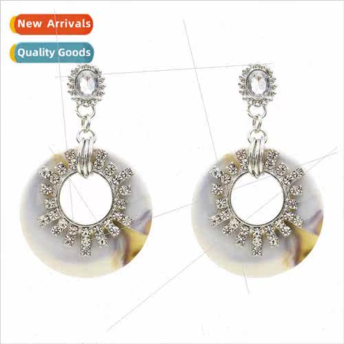 Europe personalized round earrings female fashion creative h