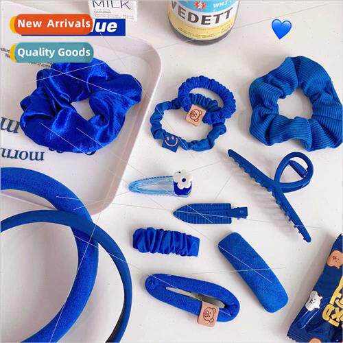 Klein blue hair bands hair clips hair accessories ins Korean