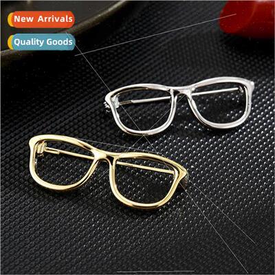 INS hollow glasses frame brooch high-grade female exquise ti