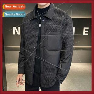 loose down shirt wheat tide short men jacket lapel Winter