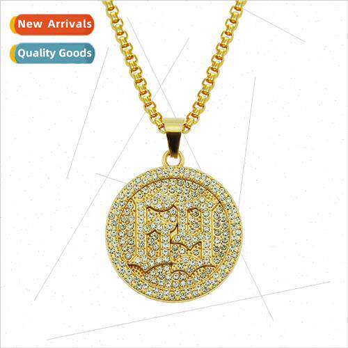 Europe hiphop 18K diamonds gold-plated numbered round milary