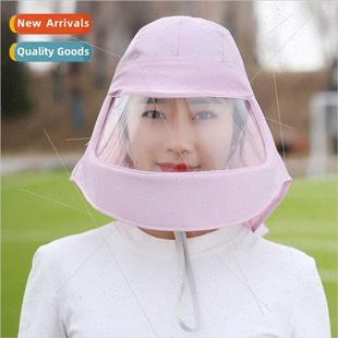 Full face cycling mask sun hat female can tie ponytail wear