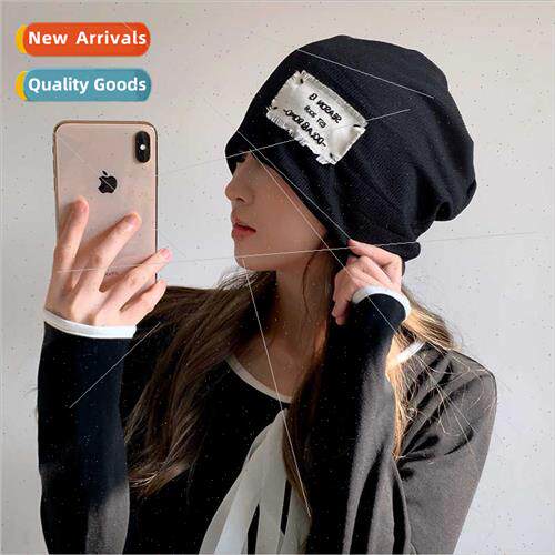 Milk lk Thin Knted Hat Women Big Head Wrap Sleeve Head Wrap