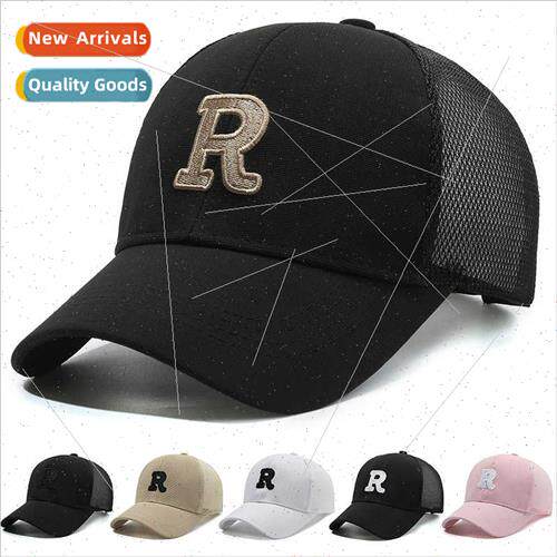 Embroidery R letters duck tongue cap summer mesh baseball ca