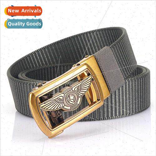 New toothless automatic buckle belt men nylon braided belt m