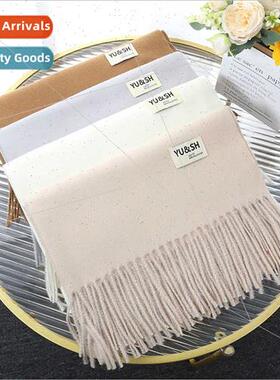 Cashmere scarf hsolid color tassel shawl new long couples wa