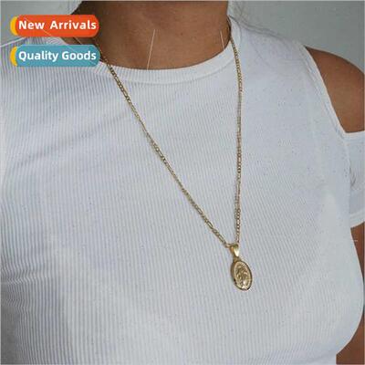 Europe vintage alloy necklaces 适用men women Simple Virgin M