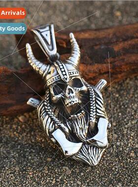 Europe new Viking skull pendant necklace men punk hip-hop ac