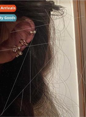 New cold wind whout ear holes earrings zirconia pearl stacki