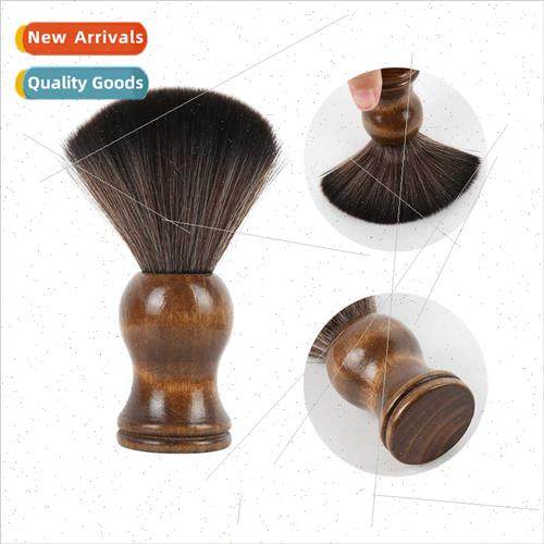 Hairdressing Sweeping BrushCamphor wood grip soft bristles b