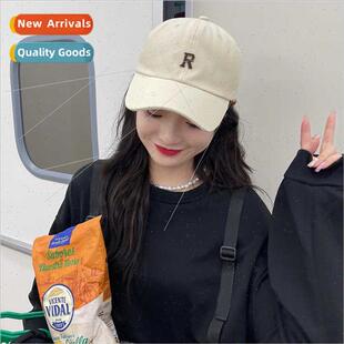 Embroidery R letters baseball cap female summer new breathab
