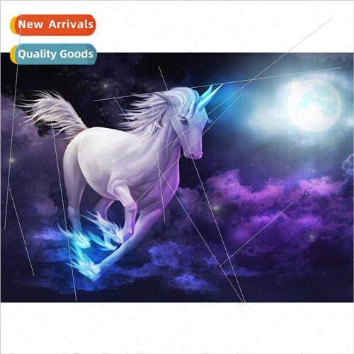 New running unicorn diamond painting modern living room smal
