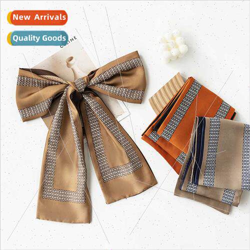 Vintage long letters simulation silk scarf versatile profess