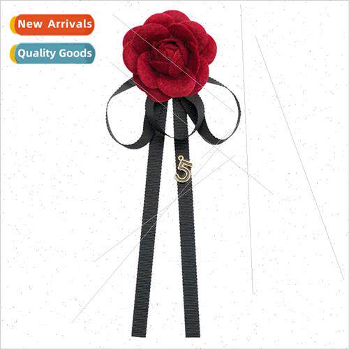 Korean fashion wind camellia flower flower brooch bow tie fe