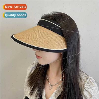 Straw hollow top sun hat anti-ultraviolet beach sun shading