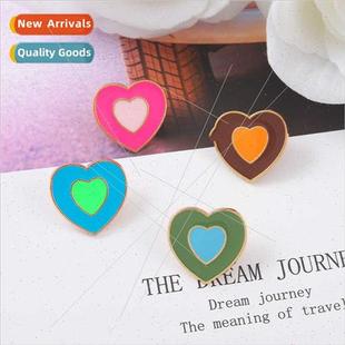 jewelry alloy brooch New temperament heart creative peach