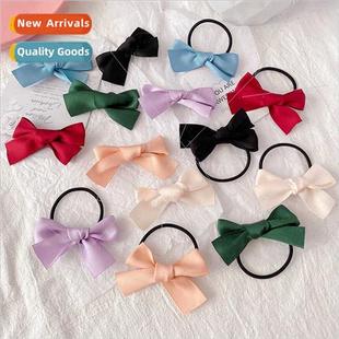 Satin Ribbon Hair Rope Hair Clips Soft Girl Double Ponytail